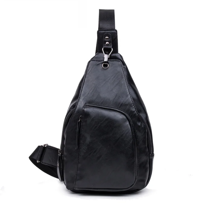 Mens Crossbody Bag Black Leather