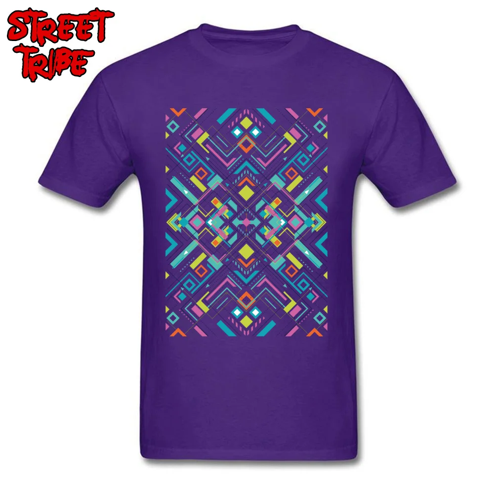 Prevalent geometry geometric180901Y Short Sleeve T Shirts Autumn Crewneck 100% Cotton Tops & Tees for Men Tee Shirts Hip hop geometry geometric180901Y purple