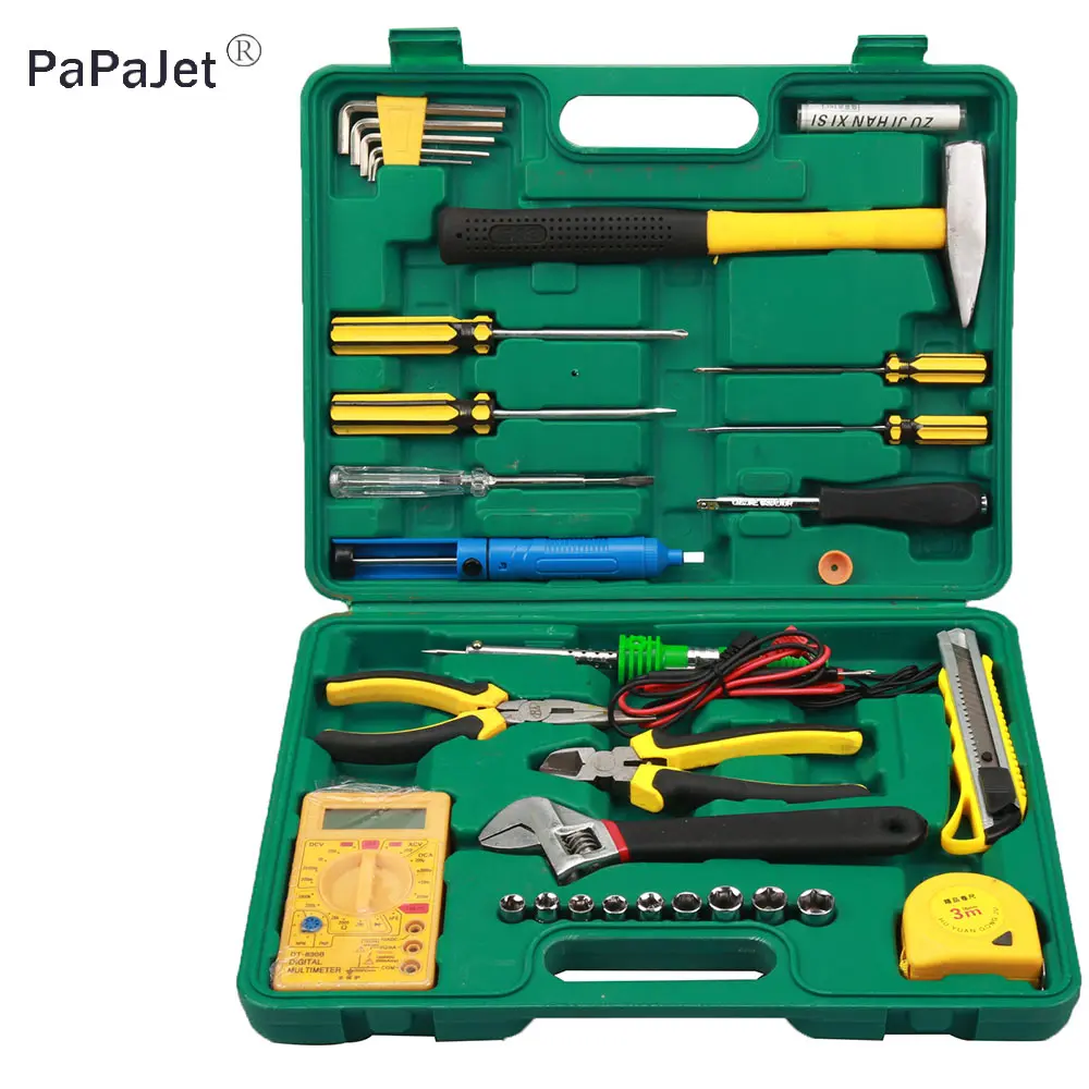 

31 Pcs Hand Tool Set General Household Hand Tool Kit with Plastic Toolbox Storage Case Socket Wrench Screwdriver Knife