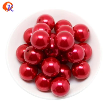 

A60 Cordial Design 100pcs/lot Fashion Jewelry 20mm Acrylic Red Pearl Beads Chunky Beads For Handmade Necklace CDWB-515022