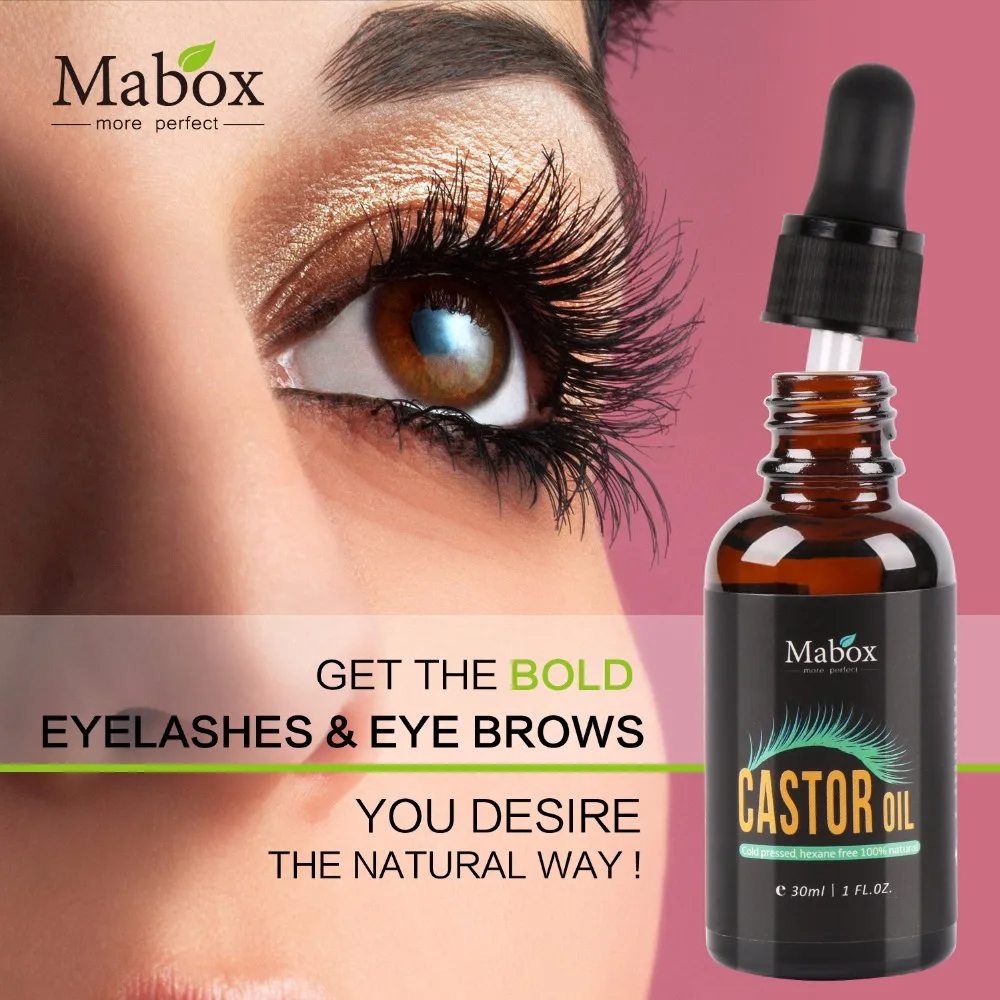 

Mabox 30 ML Hair Essential Oil Natural Castor Oil Eyelashes Eyebrow Growth Prevent Skin Aging Castor Organic Serum