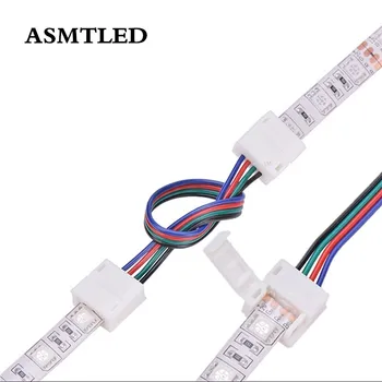 

5Pcs 4 Pin 10mm LED Strip Quick Connector 2 ends Conductor RGB to Strip Jumper LED Strip to Strip Wire Connector Waterproof IP65