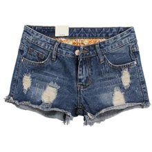 Повседневное Для женщин Короткие джинсы ностальгия заусенцев отверстие свободные джинсовые шорты Джинсы для женщин большие размеры Для женщин кисточкой Lager Размер леди Джинсы для женщин S2076