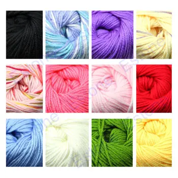 

12 Colors Soft 50g/Skein High Quality Silk Fiber Cotton Soft Yarn For Baby Sweater Shawl Knitting Anti-pilling