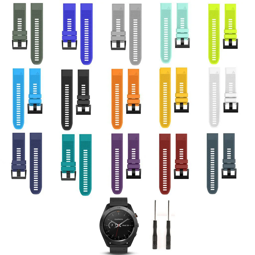 

Silicone Quick Release Easy Fit Band Strap for Garmin Approach S60/Fenix 5/Forerunner 935 GPS Smart Watch Replacement Wrist band