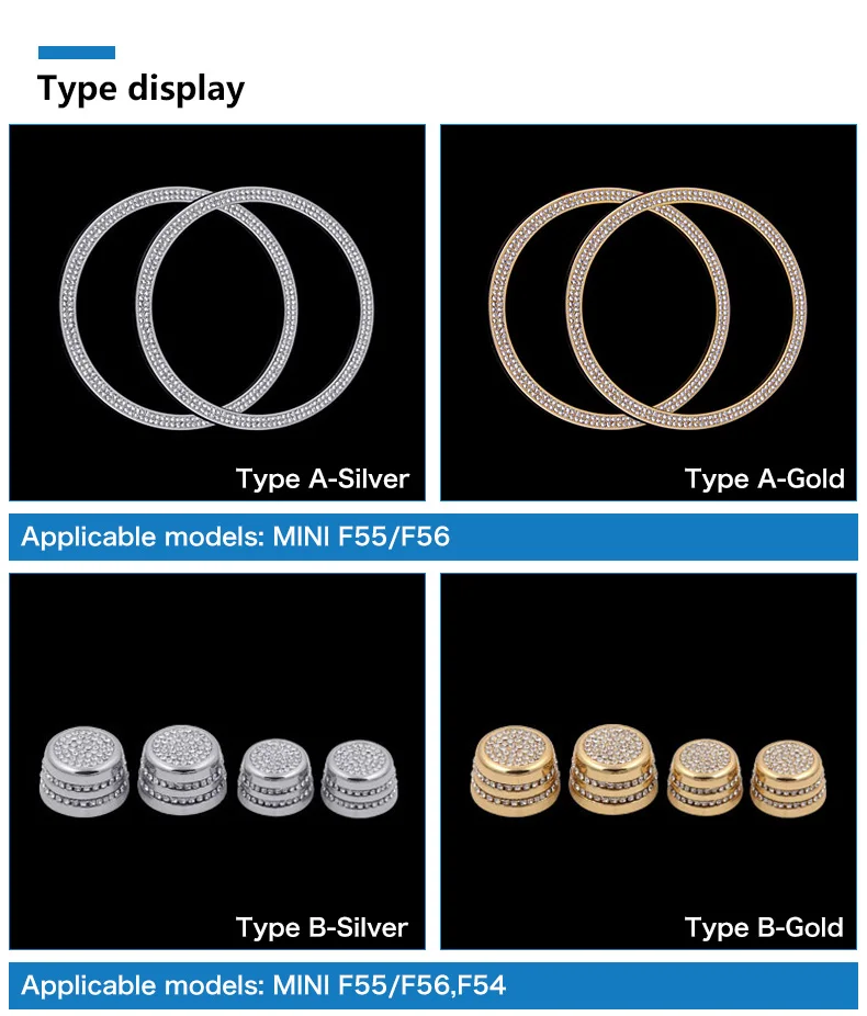  Car Air Outlet Knobs Cover Vent Circel Ring Decoration for Mini Cooper F54 F55 F56 R56 R55 R60 Accessories Car Styling (2)