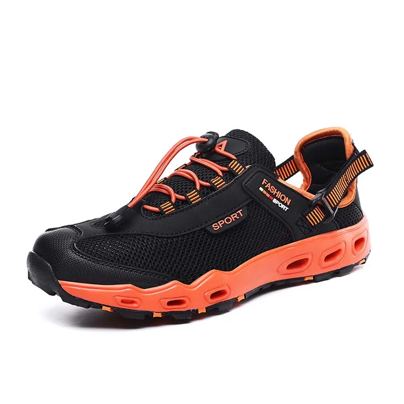 Оранжевый New Arrival Outdoor Aqua Shoes Sapatilhas Mulher Trekking Men Randonnee Scarpe Uomo Women Wading Upstream Breathable Mesh - Цвет: Оранжевый