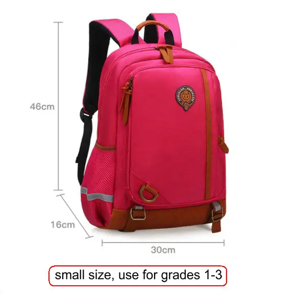 small rose red Школьные ранцы для мальчиков 46 см ортопедический светящийся водонепроницаемый Оксфорд Детский рюкзак 13," ноутбук школьный рюкзак - Цвет: small rose red