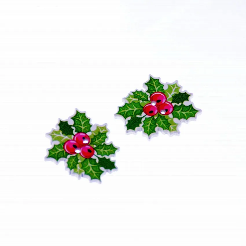 

Free Shipping 50Pcs Random Mixed 2 Holes Christmas Sewing Wood Buttons Scrapbooking 32x27mm F1046