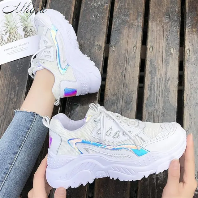 US $13.56 Mhysa 2019 Women Sneakers Fashion Casual Shoes Woman Comfortable Breathable Mesh Flats Female Platf