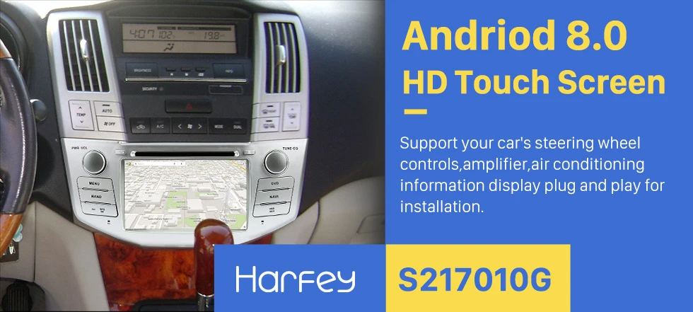 Harfey 2Din Android 8,0 " Автомагнитола для Lexus RX 400h RX 330 RX 350 RX 300 Toyota Harrier gps мультимедийный плеер головное устройство