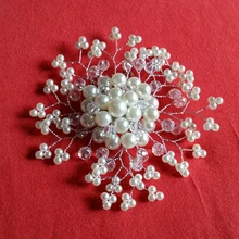 HHFF кристалл цветок искусственные стразы свадебный цветок заколка для волос шпилька вечерние белые волосы расческа