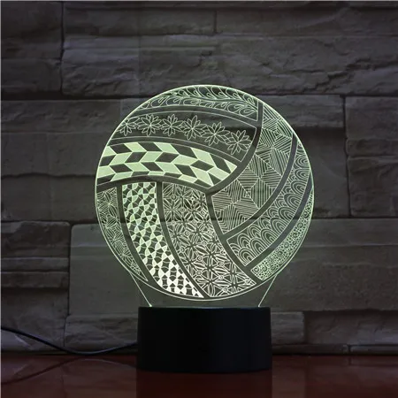 

3d Illusion Led Table Lamp Sport Volleyball Ball Shape Nightlight for Kids Bedroom Decoration Gift for Child Led Night Light