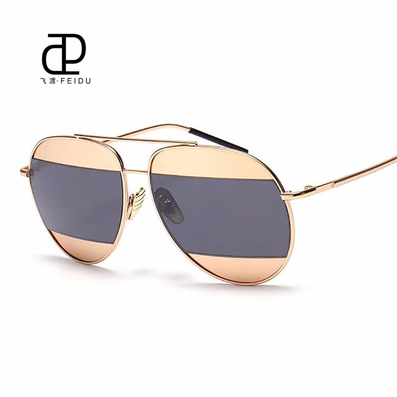 

FEIDU Fashion Women Sunglasses Luxury Brand Design Metal Stitching Color Lens Sunglasses For Women Oculos de sol Feminino UV400