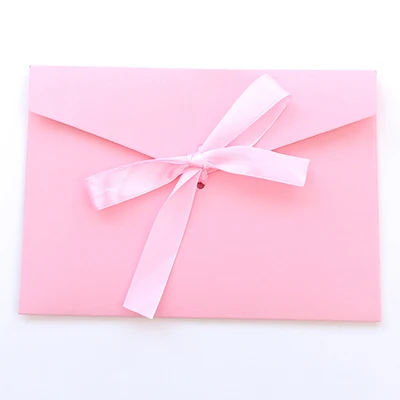 10 шт./упак. творческий высококлассные Красивая Ретро Western Ribbon конверты Цвет Свадебные Приглашения - Цвет: Pink