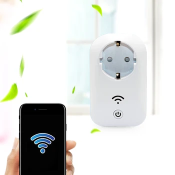 

white new beautiful appearance wifi plug socket EU socket wireless app control smart power socket catering to fashion families