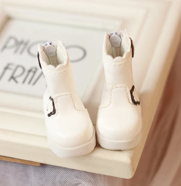

NEW 1/6 BJD YOSD Doll Shoes white Floret Short boots/Leather boots