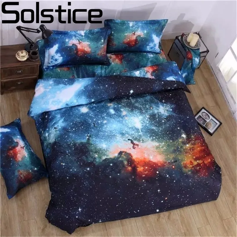 

Solstice Home Textiles 3D Universe Outer Space Themed 2pcs/3pcs/4pcs Bedding Sets Twin/Queen Size Bedspread Bed Linen Bed Sheet