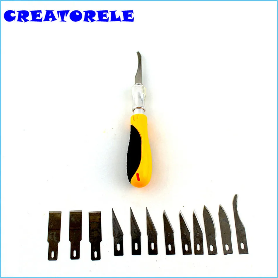 

12Pcs Blades/Set Carving Knife Alloy steel blade Wood Engraving cutting Sculpture Scalpel PCB Circuit Board Repair