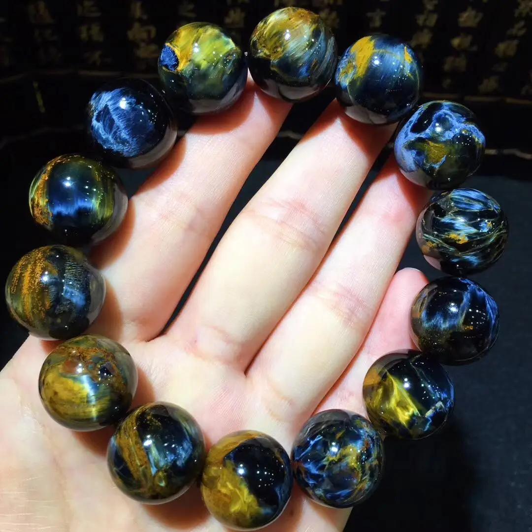 

17mm 99g Natural 100% Namibia Pietersite Red Beads Gemstone Round Bead Bracelets Man Women AAAAA Drop Shipping
