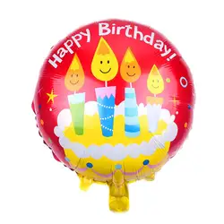 Из 2 предметов вечерние алюминиевый шарик 18 дюймов Свеча на торт ко дню рождения торт шарик для дня рождения вечерние поставок гелия Фольга
