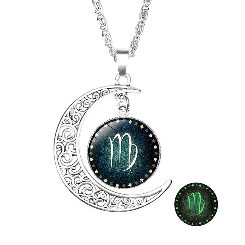 NIUYITID Horoscope Astrology Zodiac Necklaces & Pendants Men Women 12 Constellation Necklace Celestial Moon Keepsake Jewelry  (5)