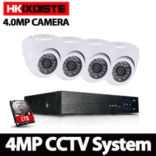 4CH AHD DVR комплект 4MP CCTV система записи 4MP HD камера P2P купольная Крытая ИК ночного видения комплект видеонаблюдения