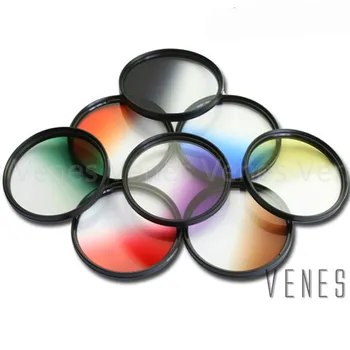 Venes 52mm 점진적 빨간색 또는 보라색 또는 갈색 또는 분홍색 또는 노란색 렌즈 필터