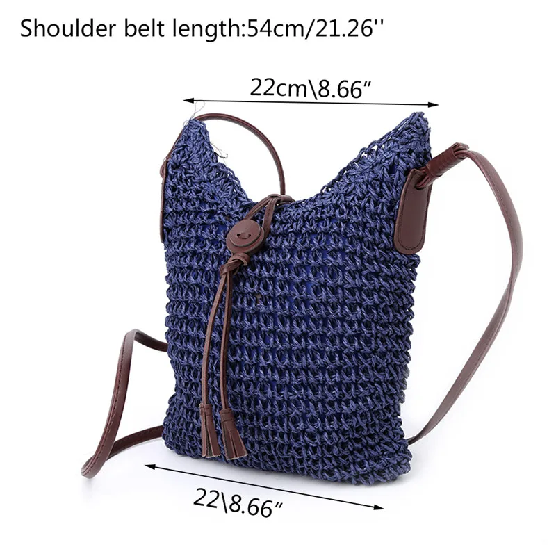 THINKTHENDO Women's Handbag Straw Shoulder Bag Beach Hobo Bag Crossbody