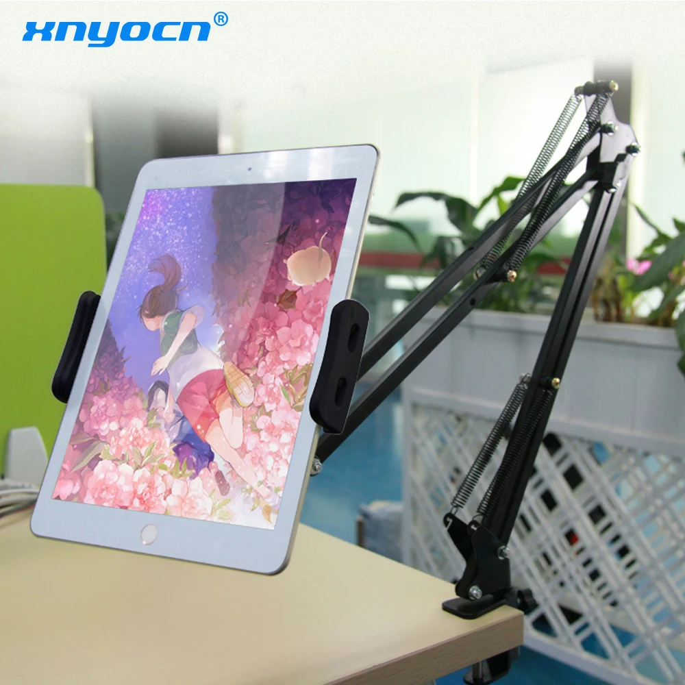 

Xnyocn Universal Mechanical Stand Holder for IPad/ Tablet 360 Rotating Foldable Adjustable Tablet Mobile Phone Holder for IPhone