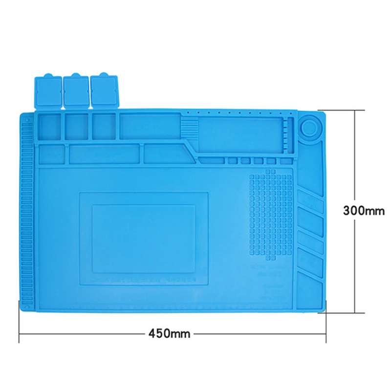 M-triangle коврик для пайки Теплоизоляционный силиконовый ремонтный Коврик Премиум магнитный с шкалой линейка и винтом положение телефон ремонт стол