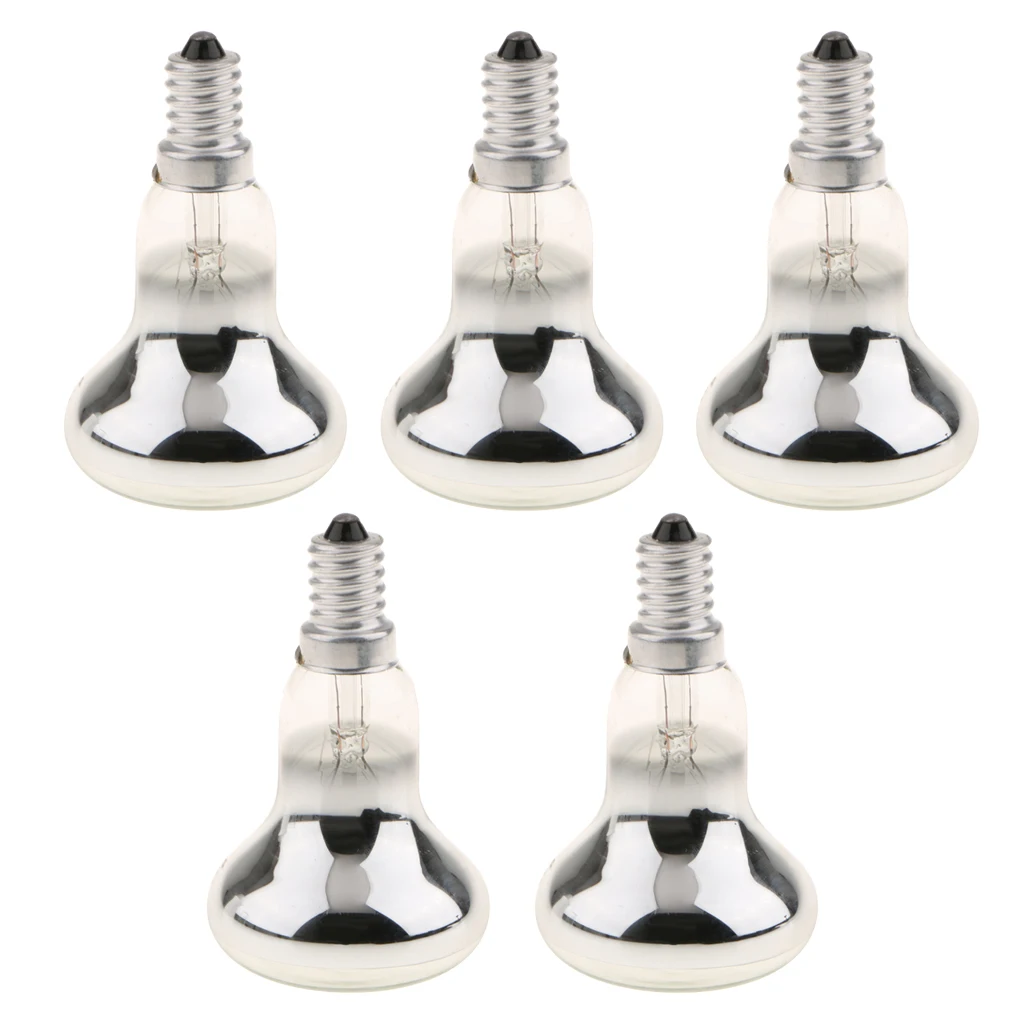 5-Piece R50 Reflector Tungsten Filament Spotlight Bulb   Lamp SES E14 Screw Base 40W