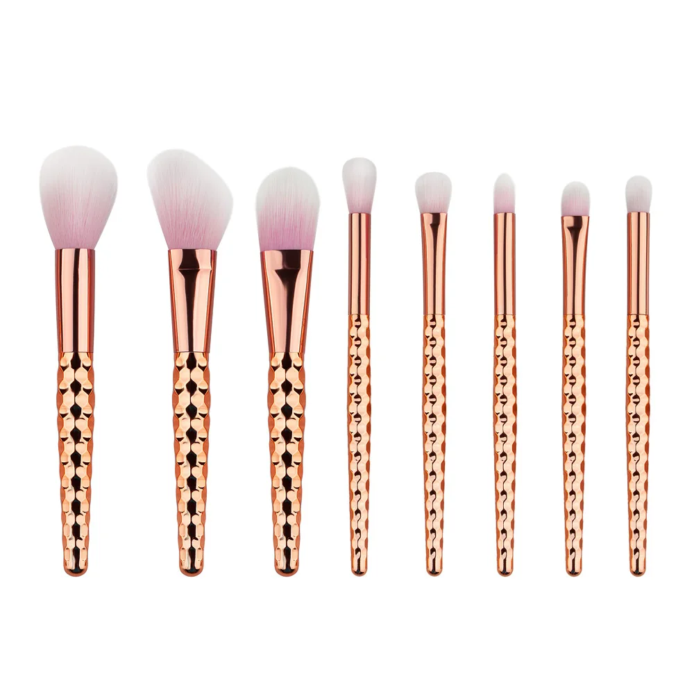 

8Pcs Makeup Brushes Kits Professional Nylon Hair Cosmetic Foundation Blush Brush Set Tool ROSE GOLD pinceis maquiagem Honey comb