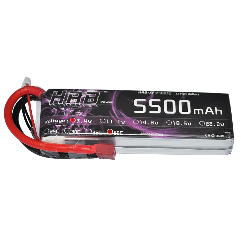 

HRB RC Lipo Battery 2S 7.4V 5500mah 50C 100C Deans XT60-X Connectors AKKU For Airplane Helicopter Quadcopter RC Car