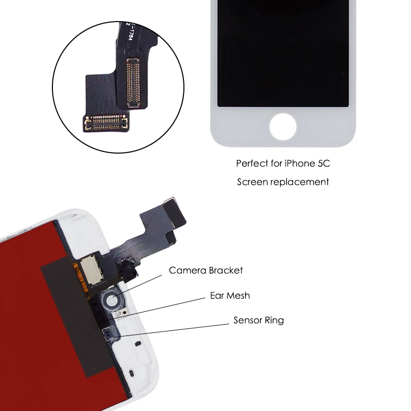 Высококачественный полный комплект ЖК дисплей для iPhone 5C сенсорный экран Главная