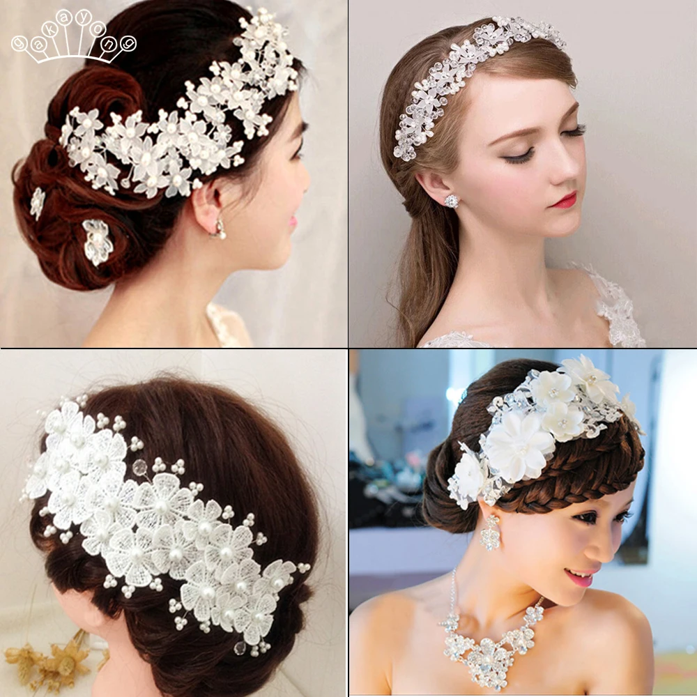 Свадебные повязки на голову, свадебные украшения, красивые цветочные повязки на голову, модные женские повязки на голову, простые элегантные аксессуары для невесты