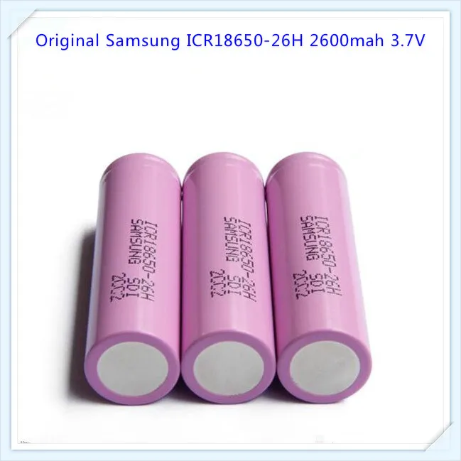 100% Оригинальный литий ионный аккумулятор для Samsung ICR18650 26H 18650 2600 мАч 3 7 В с плоским