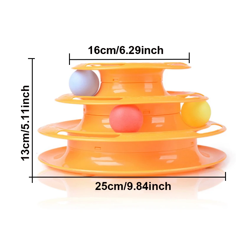 Crazy диск с шариком игрушка для кота 3 слоя интерактивный питомец проигрыватель аттракционов Тройная игра дисковая игрушка для котенка оранжевый/зеленый