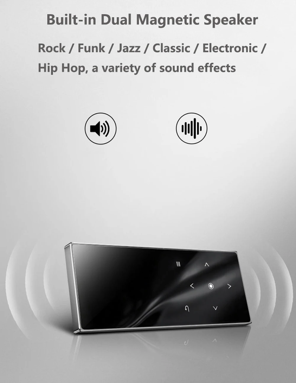 Новый Bluetooth4.2 MP3 плеер 16 Гб Динамик портативный без потерь Hi-Fi Спортивная металлический музыкальный проигрыватель сенсорная кнопка FM радио