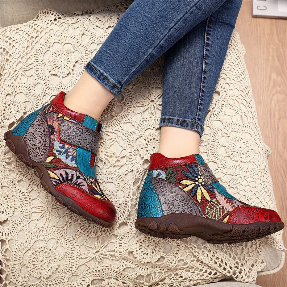 Genuine Leather Winter Ankle Boots For Women Shoes Handmade Large Size Woman Sneakers Retro Increased Women Boots Tenis Feminino (18)