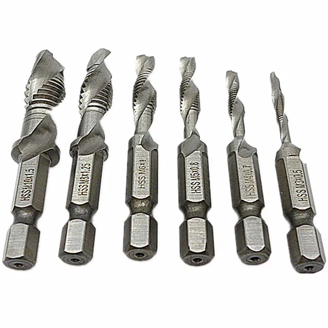 6pcs Metric Drill Tap Countersink Set M3 M4 M5 M6 M8 M10