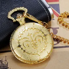 Роскошные круглые золотые стимпанк колеса кварцевые карманные часы с FOB поясная цепь винтажные аниме карманные часы для женщин мужские подарки