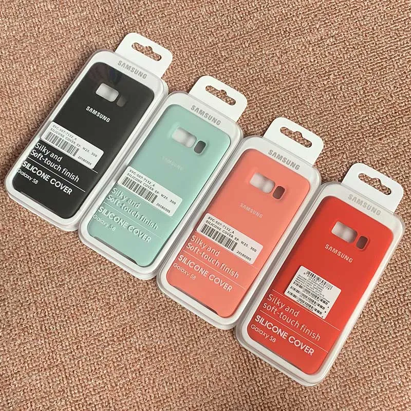 

Original Samsung Galaxy S8 Soft Silicone Case Liquid Silky Touch Shell Cover For Galaxy S8/S8 Plus With Box