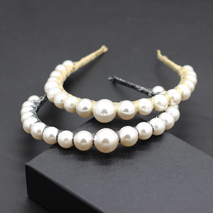 

Pearl simple and beautiful headband Korean fashion temperament simple pearl headband travel leisure street headband 850