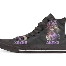 Gaze into de Abyss дизайнерская дышащая Повседневная Высокая парусиновая обувь на шнуровке кроссовки для дропшиппинг