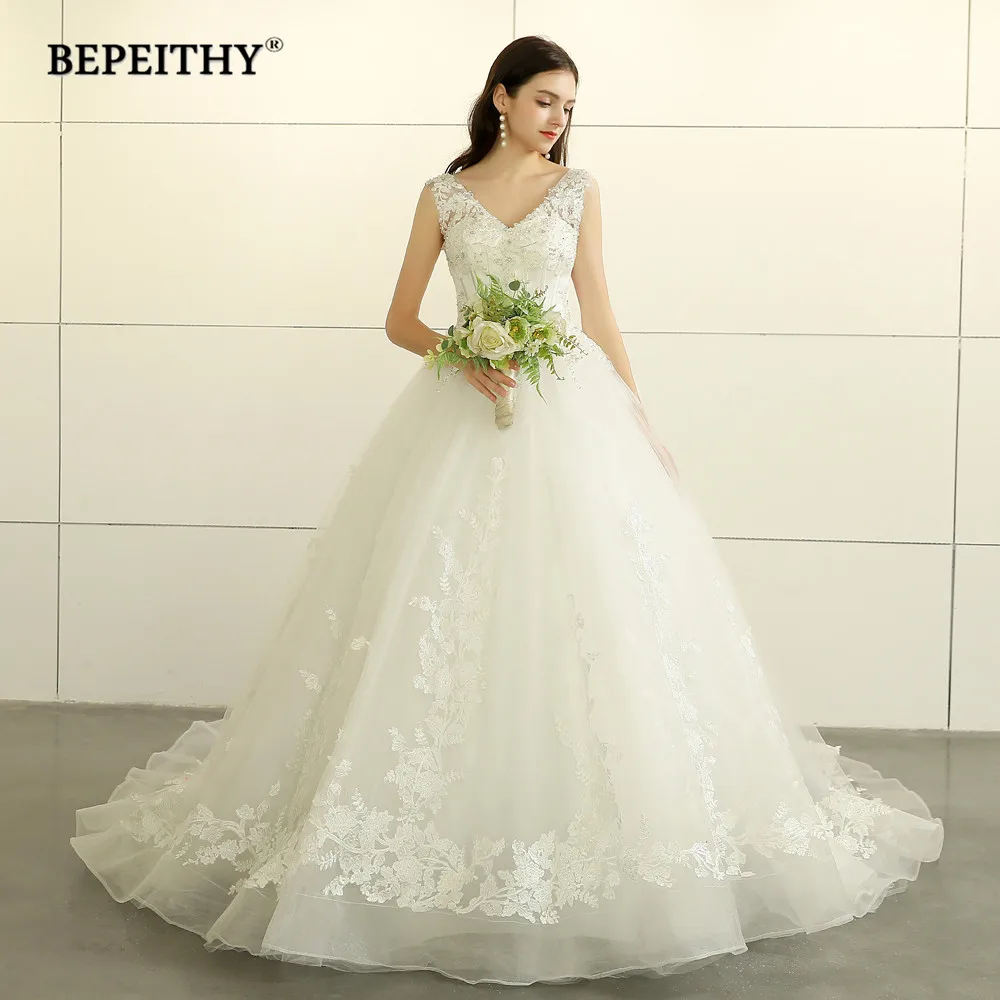 BEPEITHY новый дизайн 2021 бальное платье свадебное с v-образным вырезом Vestido De Novia корт