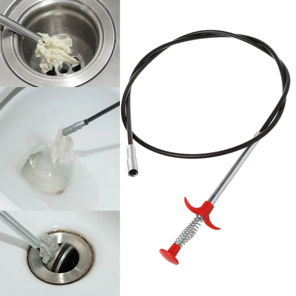 Flexible Pick Up Tool Long Spring Claw Grip Toilet Kitchen Sewer Cleaning Supply trap connector kitchen syphon flexible free telescopic good toughness hand tighten to install it no need tools