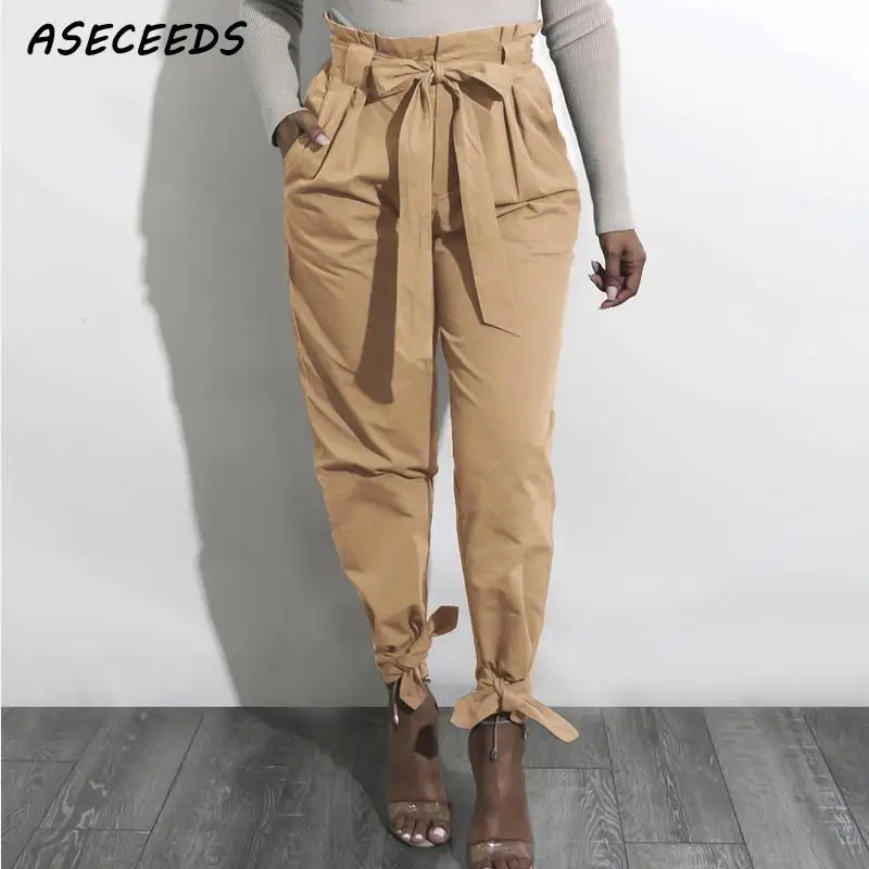 Summer 2018 Loose High Waist Pants Streetwear Cargo Pants