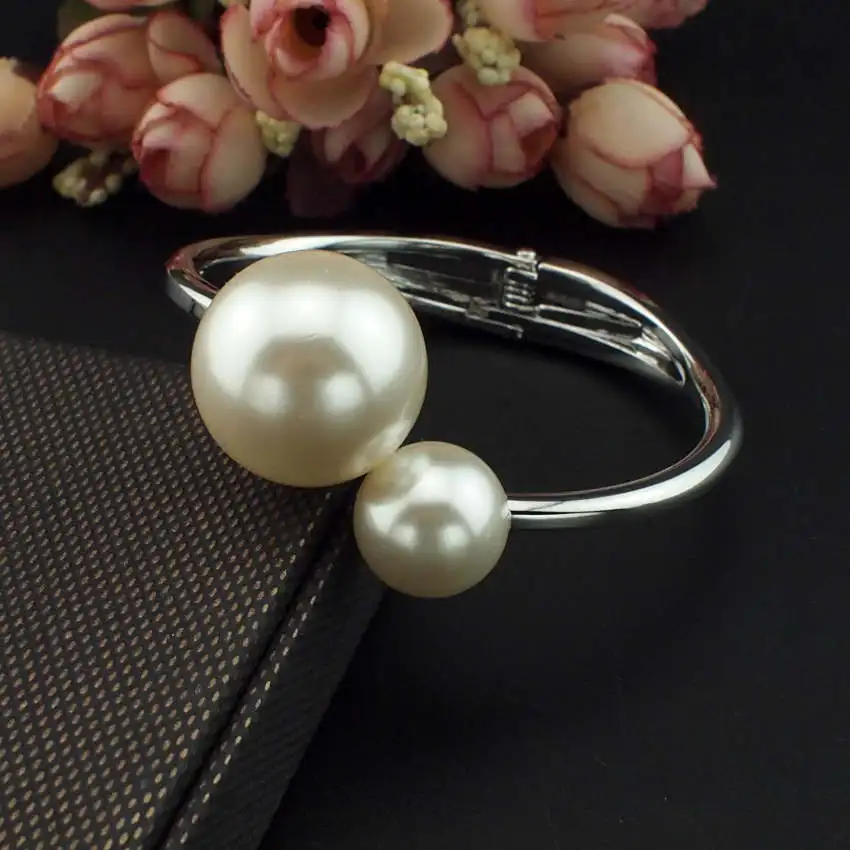 MANILAI Fashion Charm Bracelets For Women Accessories Imitation Pearl Cuff Bangles Statement Jewelry Gift pulseiras bangle bracelet