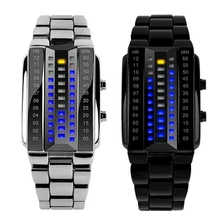 New Lava Metal LED Watch Stainless Steel Band Digital Watch For Women Sports Watches Waterproof Military Watch